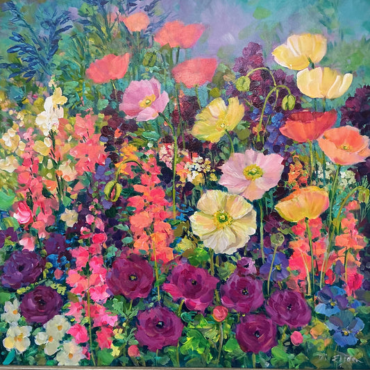 Poppies, Purple Ranunculas and Stocks