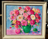 Peonies in Green Ginger Jar