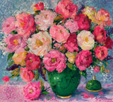 Peonies in Green Ginger Jar